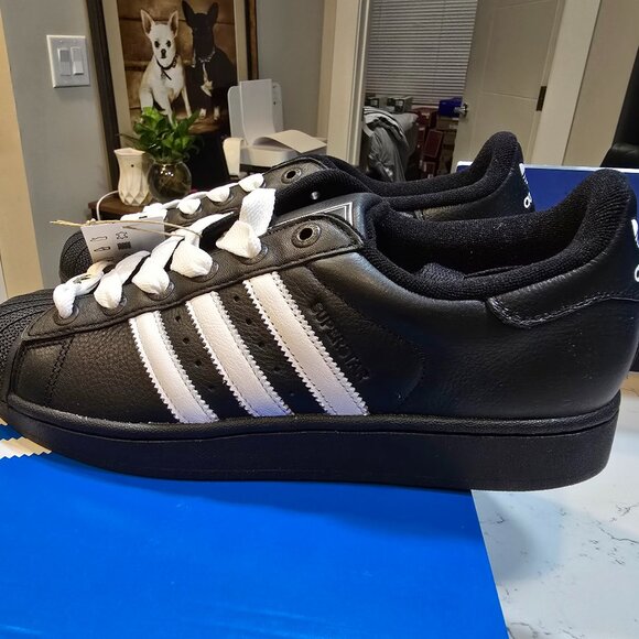 Adidas Superstar II Black & White Unisex Sneakers - Mens Size 12 NEW (JI3538) - Picture 1 of 13